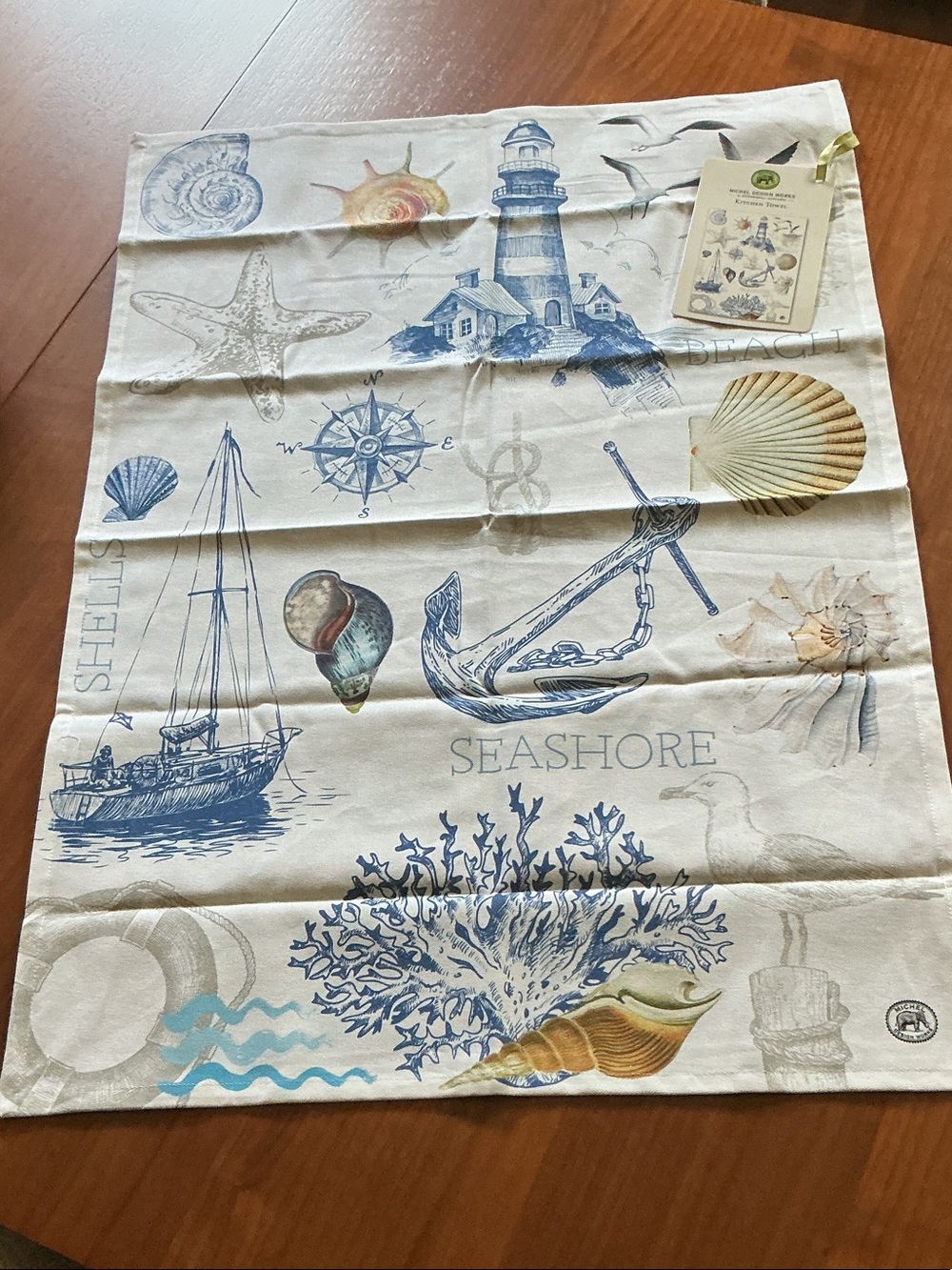 Michel Design Works Nautical Cotton Tea Towel - NEW